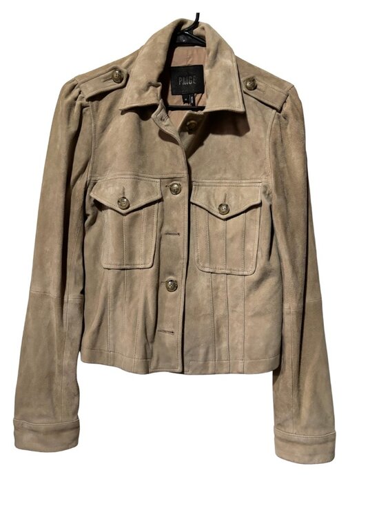 PAIGE Jackets & Blazers - PAIGE Beige Suede Utility Jacket